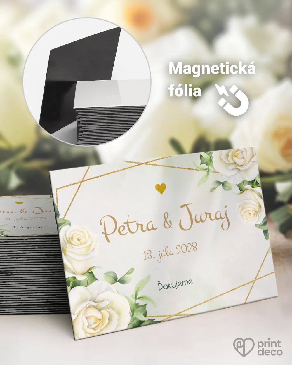 Svadobné magnetky - Biele ruže