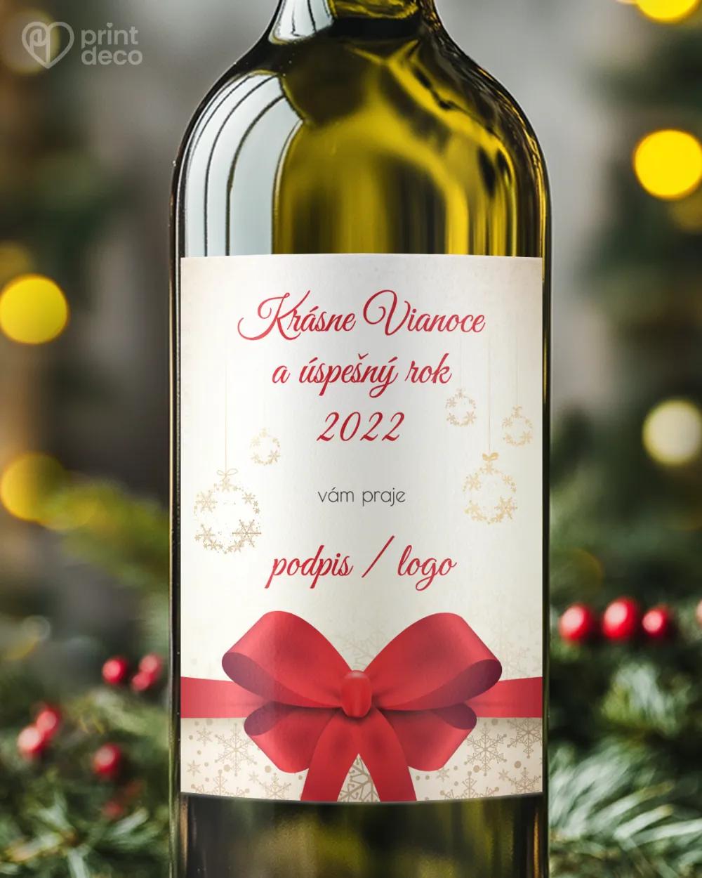 Vianočná etiketa na fľaše – motív 05
