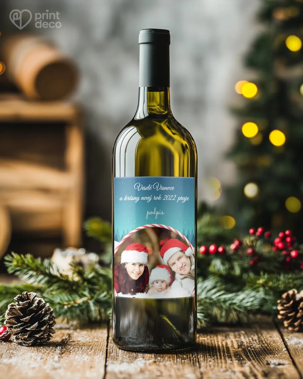 Vianočná etiketa na fľaše – motív 07 foto 1/2
