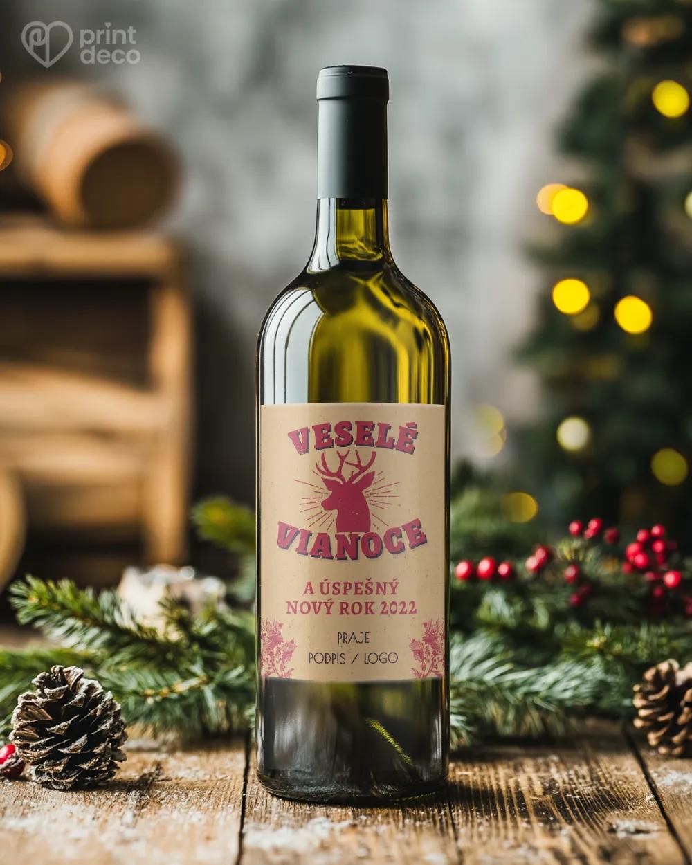 Vianočná etiketa na fľaše – motív 08 1/2