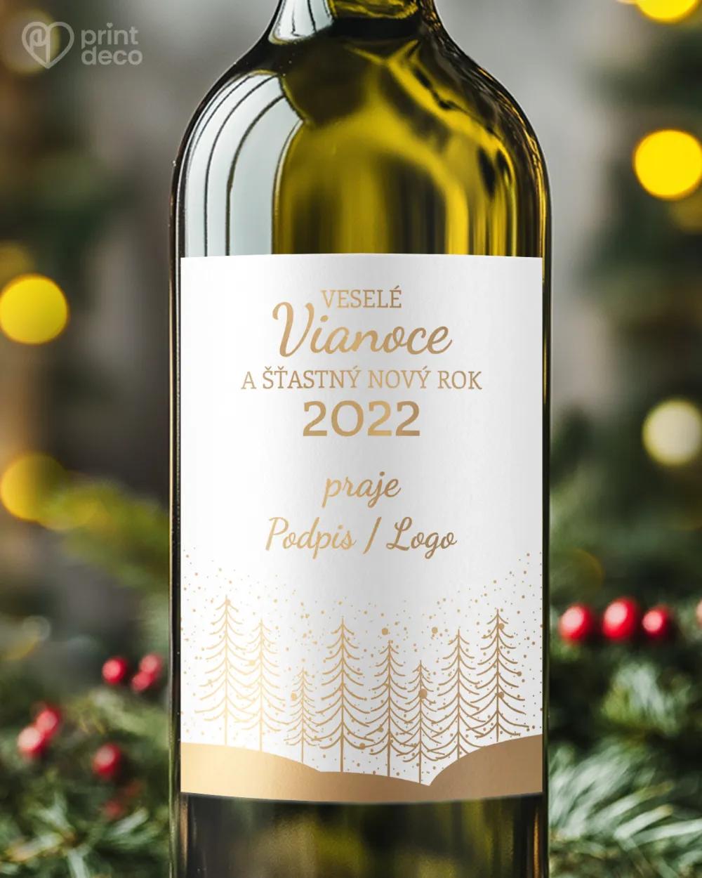 Vianočná etiketa na fľaše – motív 11 A