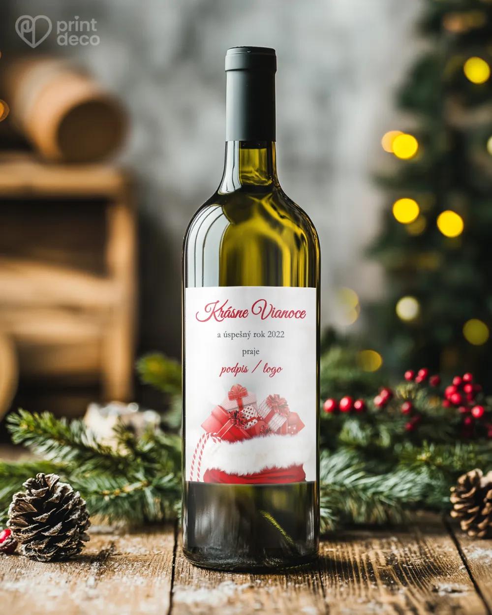 Vianočná etiketa na fľaše – motív 13 1/2