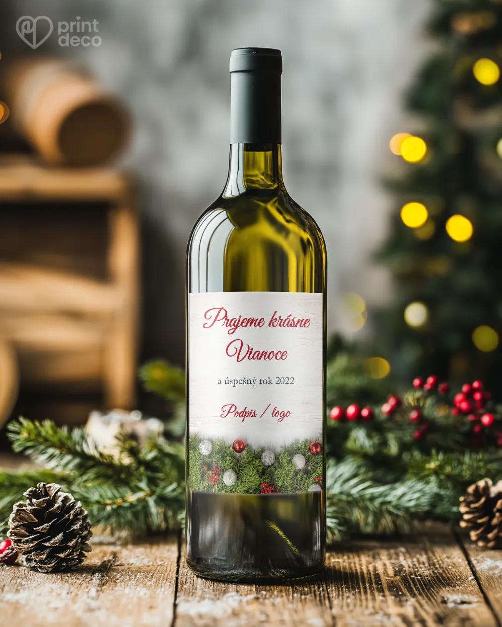 Vianočná etiketa na fľaše – motív 14 1/2