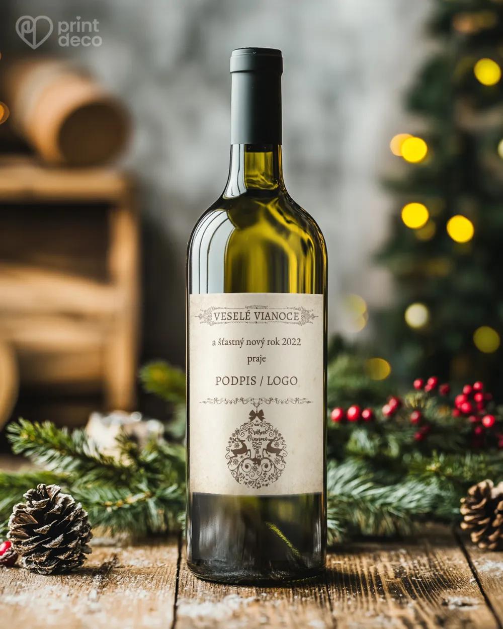 Vianočná etiketa na fľaše – motív 16 1/2