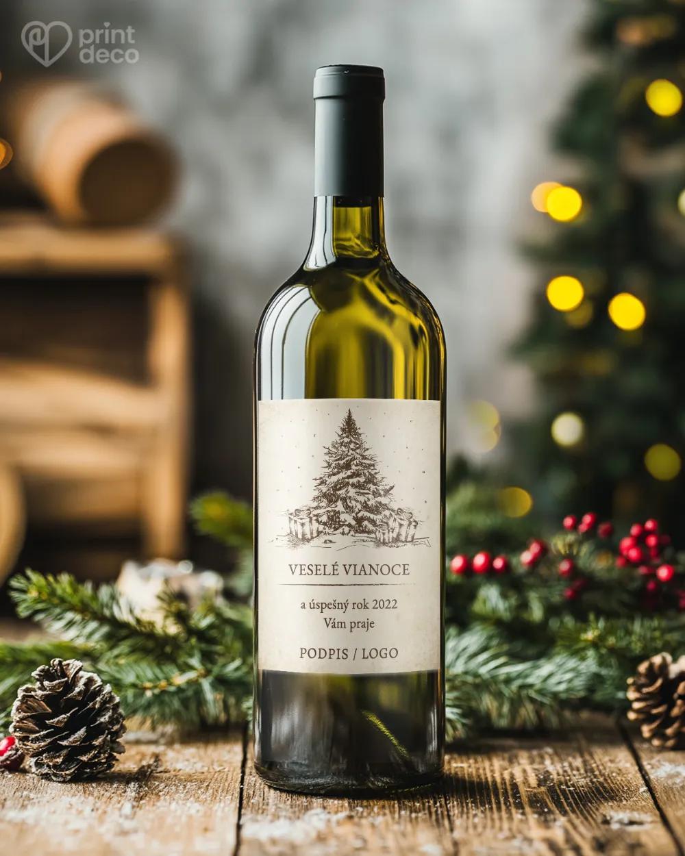 Vianočná etiketa na fľaše – motív 17 1/2