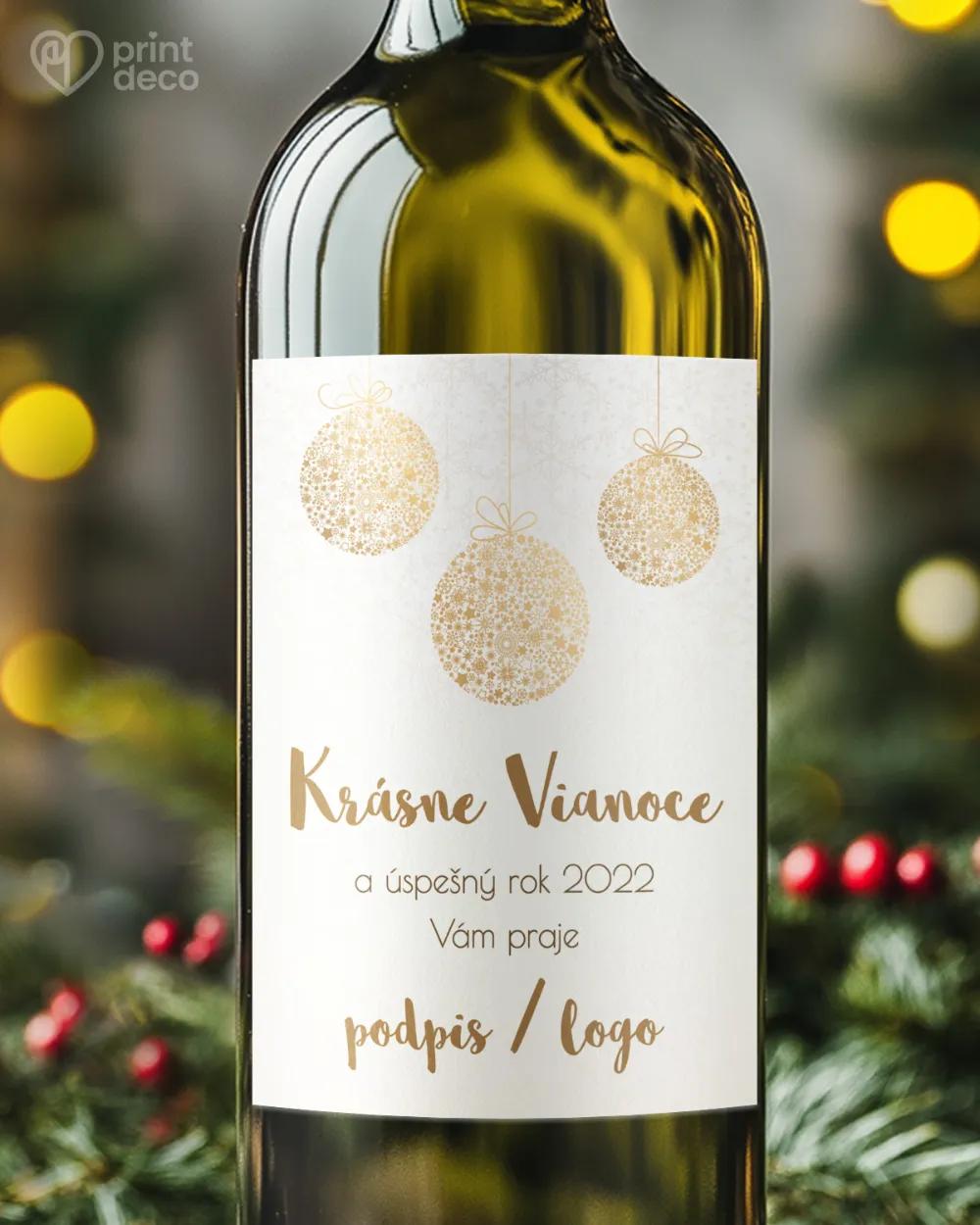 Vianočná etiketa na fľaše – motív 18