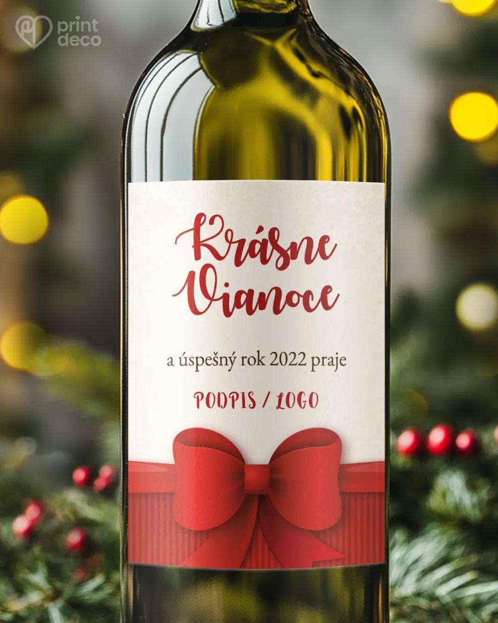 Vianočná etiketa na fľaše – motív 20