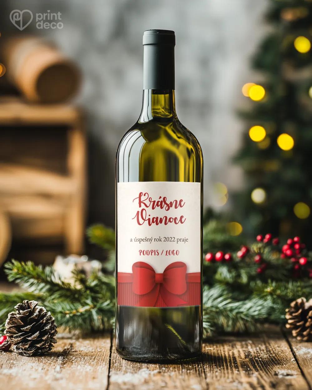 Vianočná etiketa na fľaše – motív 20 1/2