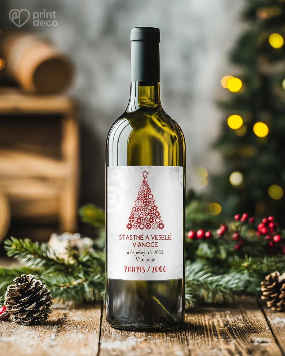 Vianočná etiketa na fľaše – motív 22 1/2