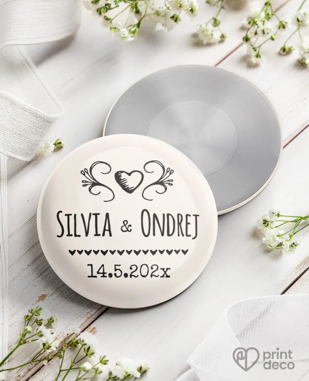 Kovové svadobné magnetky - Vintage II.