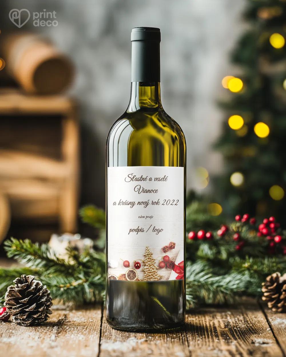 Vianočná etiketa na fľaše – motív 24 1/2