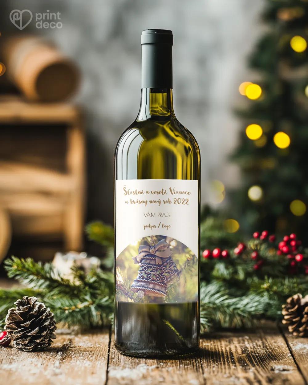 Vianočná etiketa na fľaše – motív 25 1/2