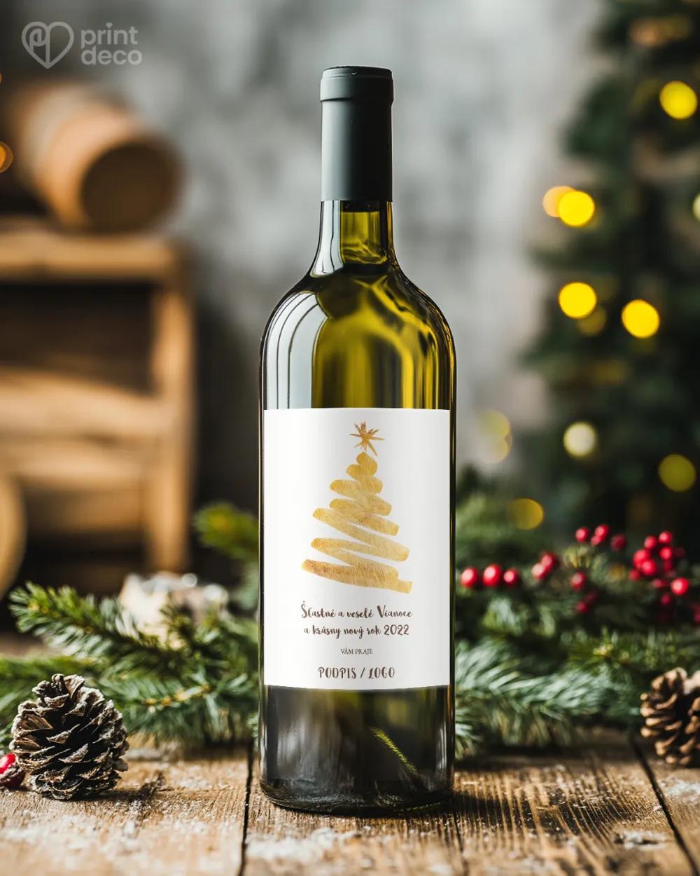 Vianočná etiketa na fľaše – motív 28 1/2