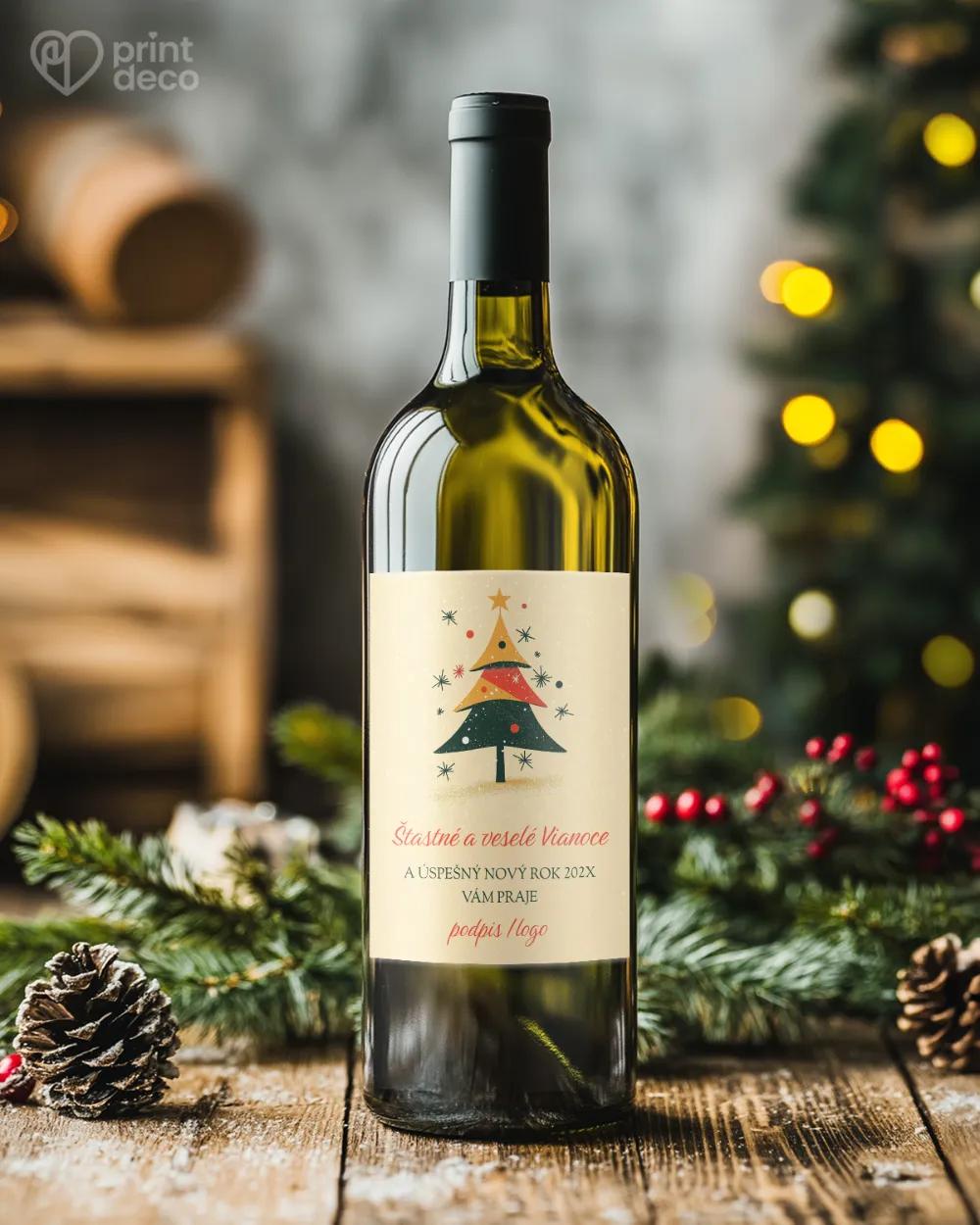 Vianočná etiketa na fľaše – motív 32 1/2