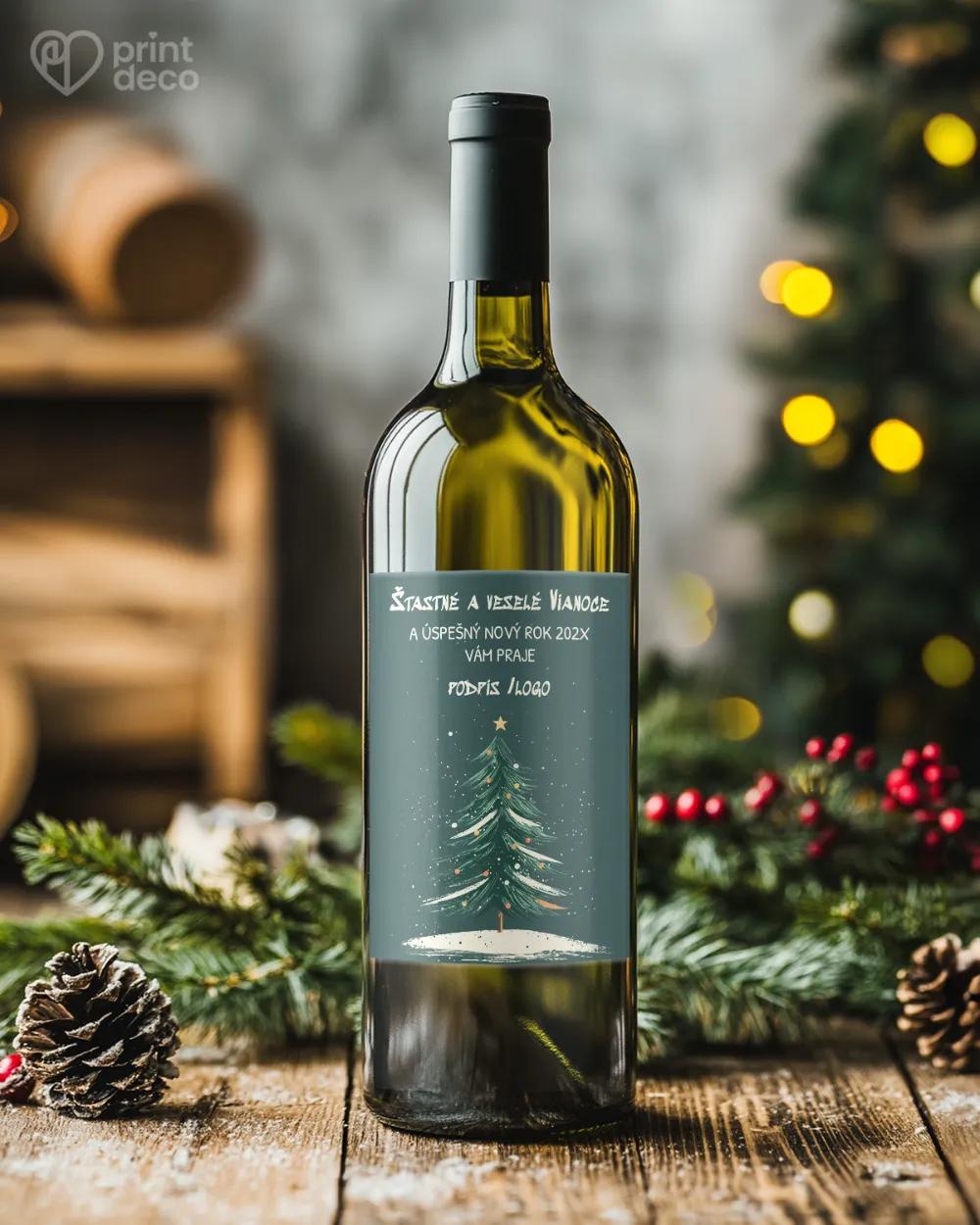 Vianočná etiketa na fľaše – motív 35 1/2