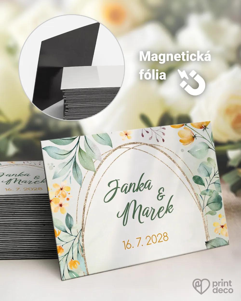 Svadobné magnetky - Žlté kvietky