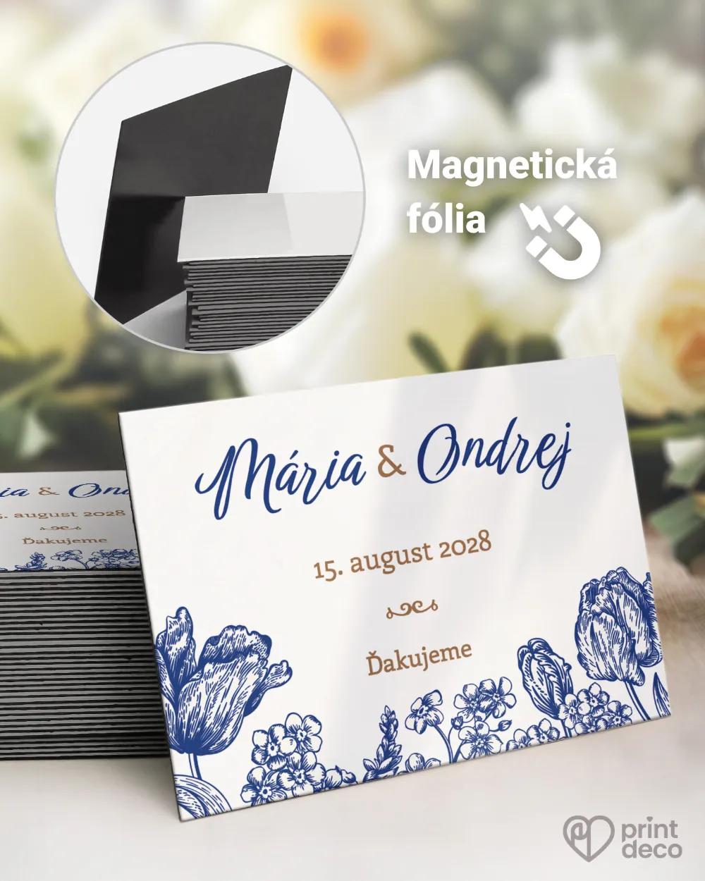 Svadobné magnetky - Modré poľné kvety