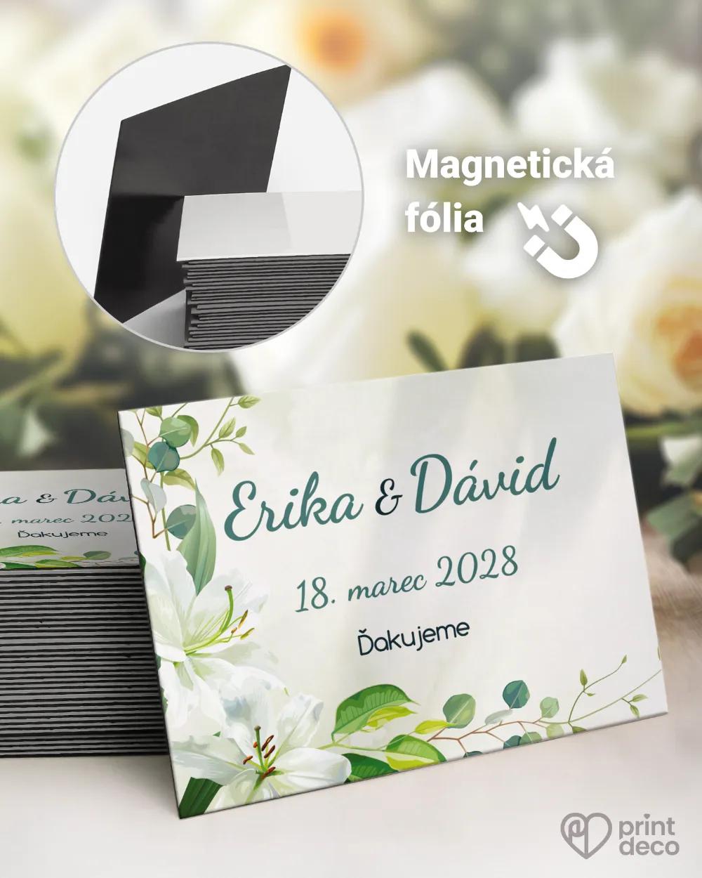 Svadobné magnetky - Biele ľalie