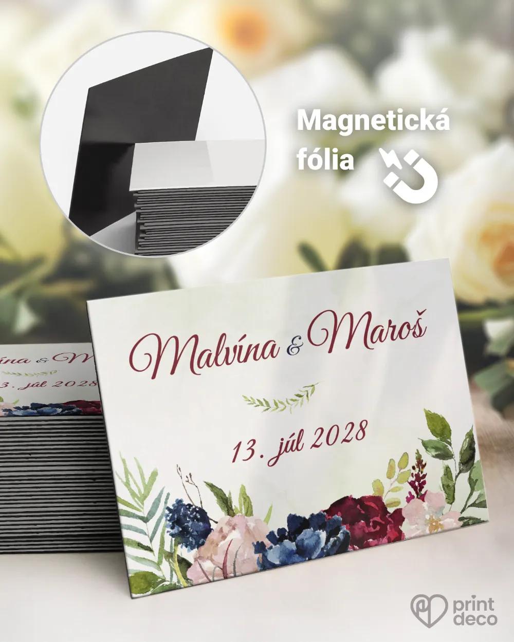 Svadobné magnetky - Burgundy ruže