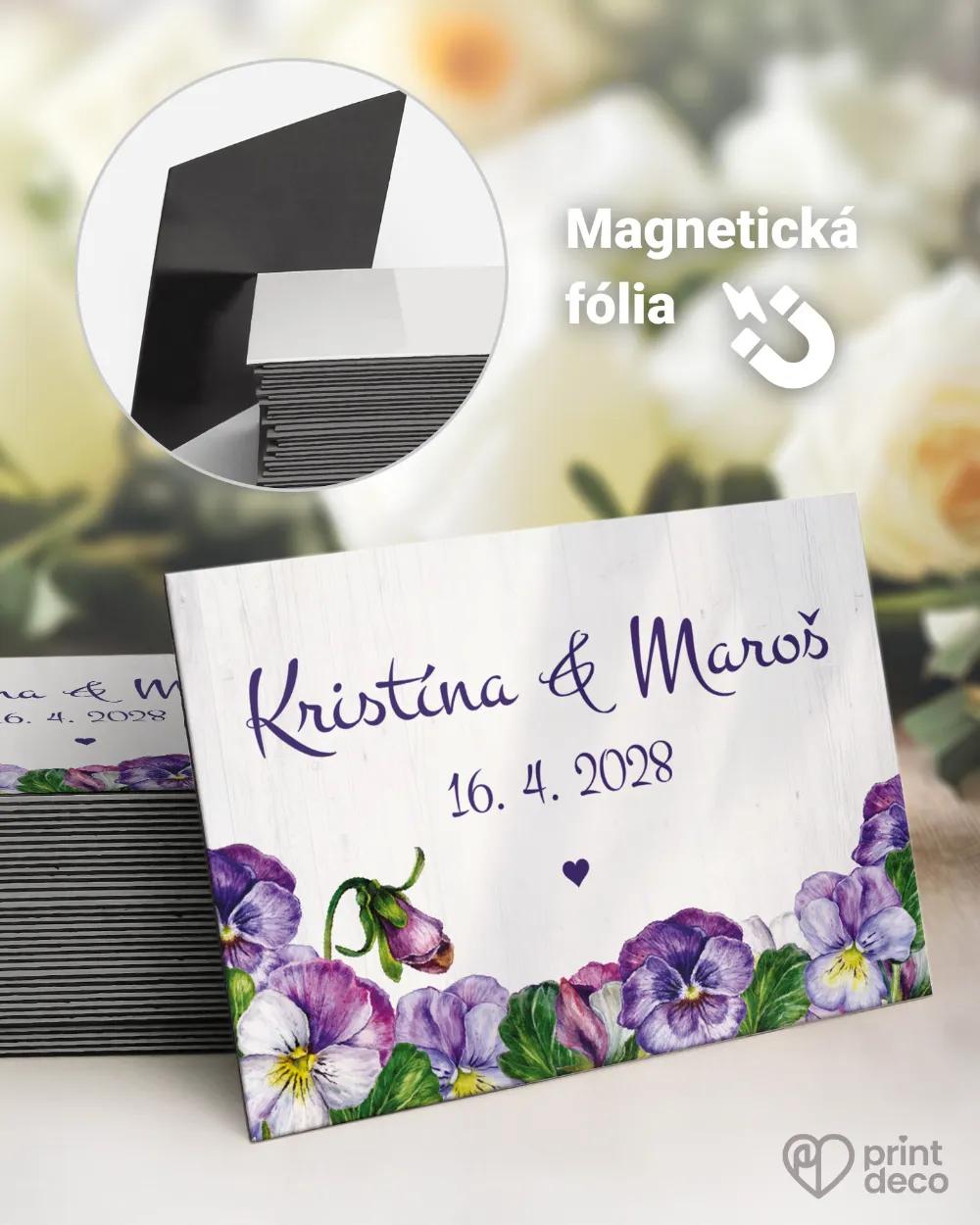 Svadobné magnetky - Fialky