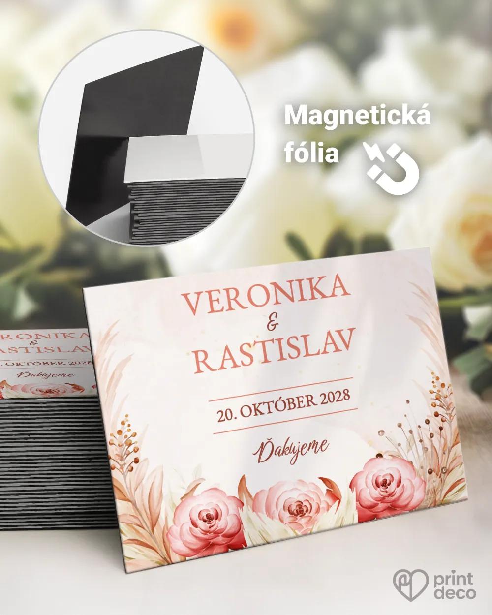 Svadobné magnetky - Sušené kvety II.