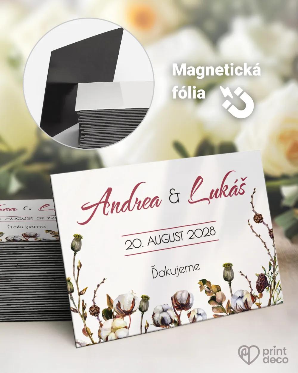 Svadobné magnetky - Kvet bavlny