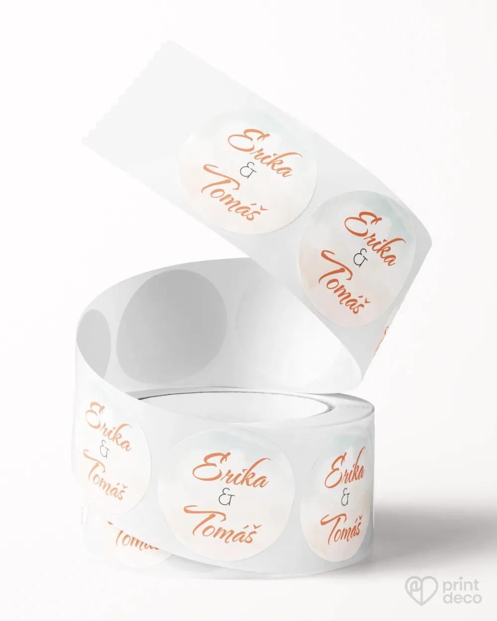 Mini nálepky na obálky / darčeky Zaľúbený pár 01 2/3