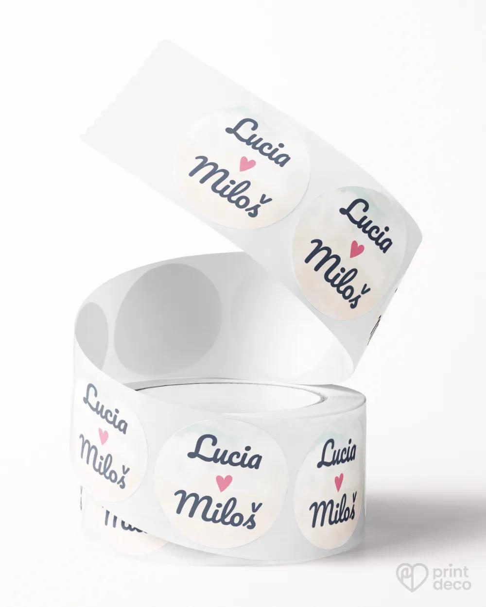 Mini nálepky na obálky / darčeky Zaľúbený pár 02 2/3