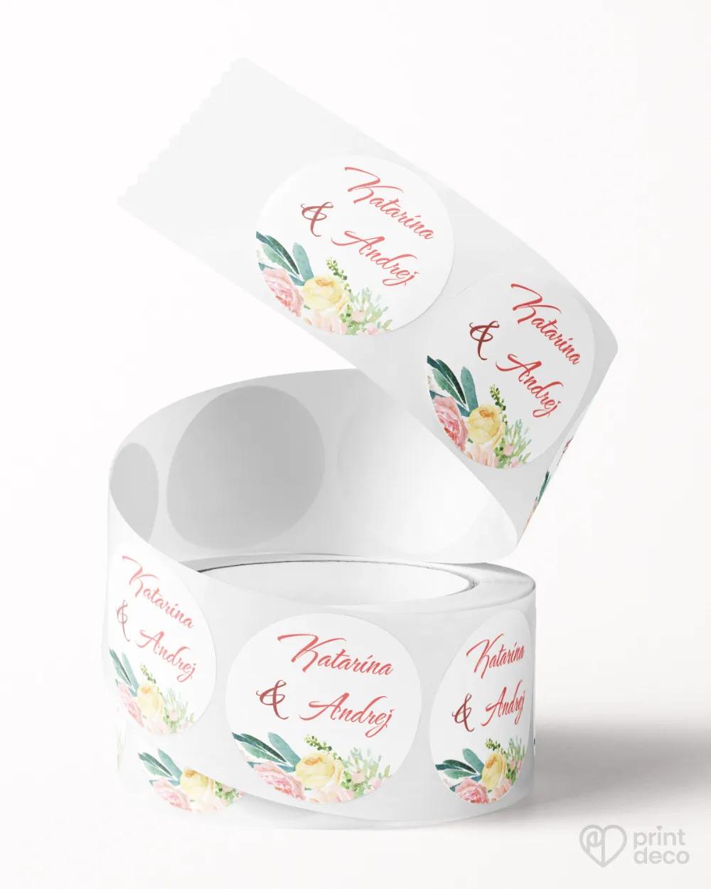 Mini nálepky na obálky / darčeky Veniec kvetov 1/3