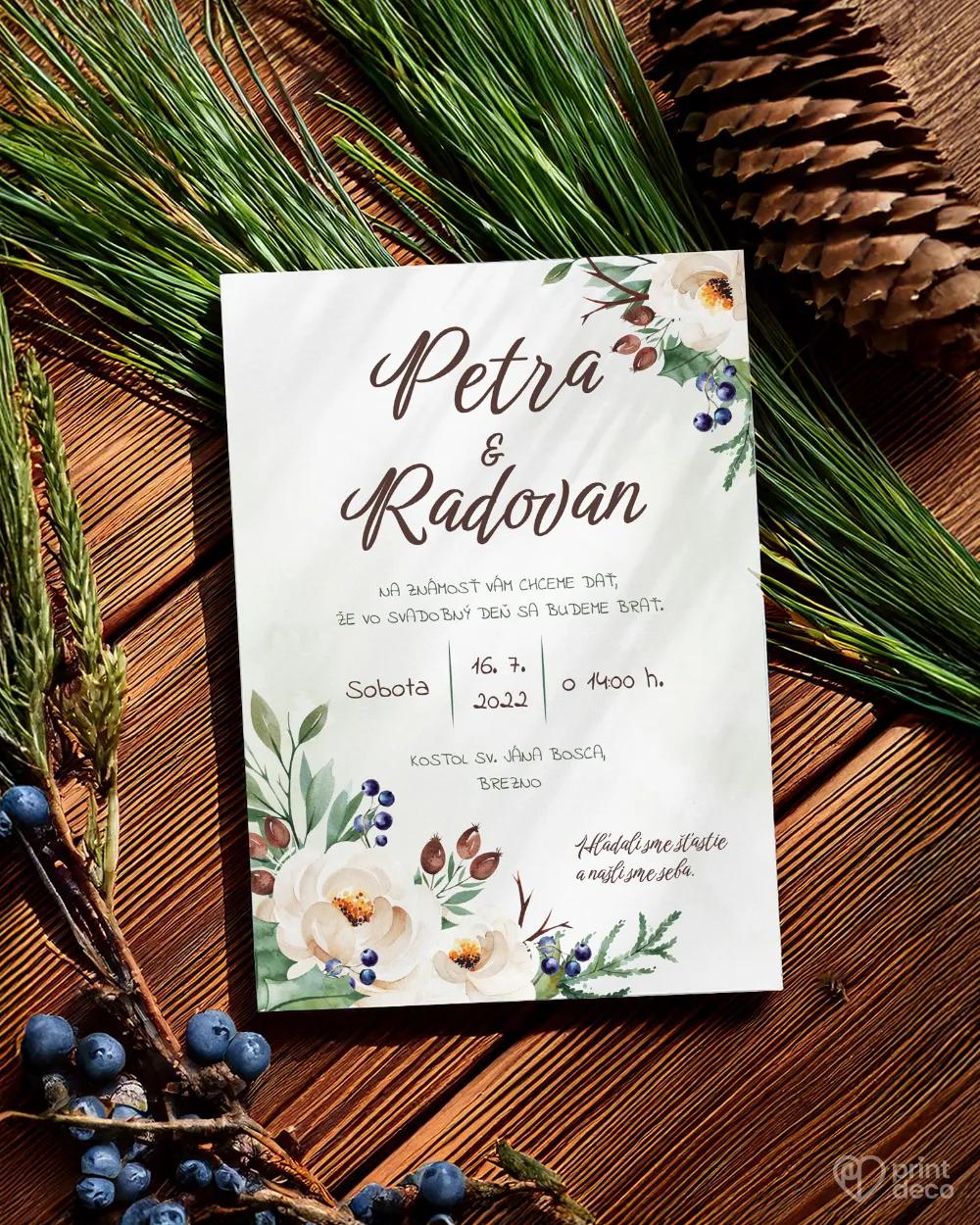 Svadobné oznámenia - Lesné plody I. 1/2