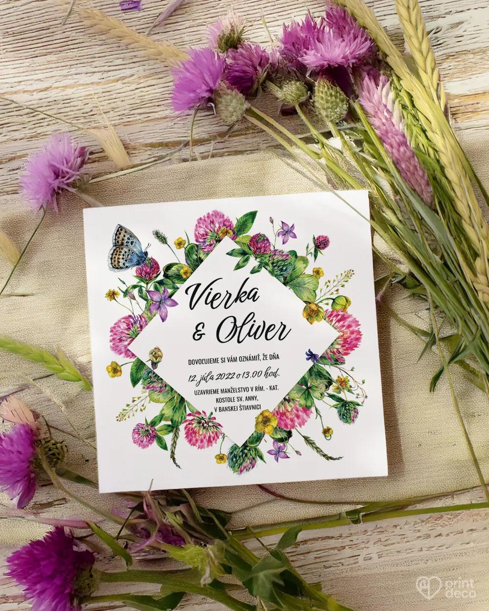 Svadobné oznámenia - Poľné kvety VI. 1/2