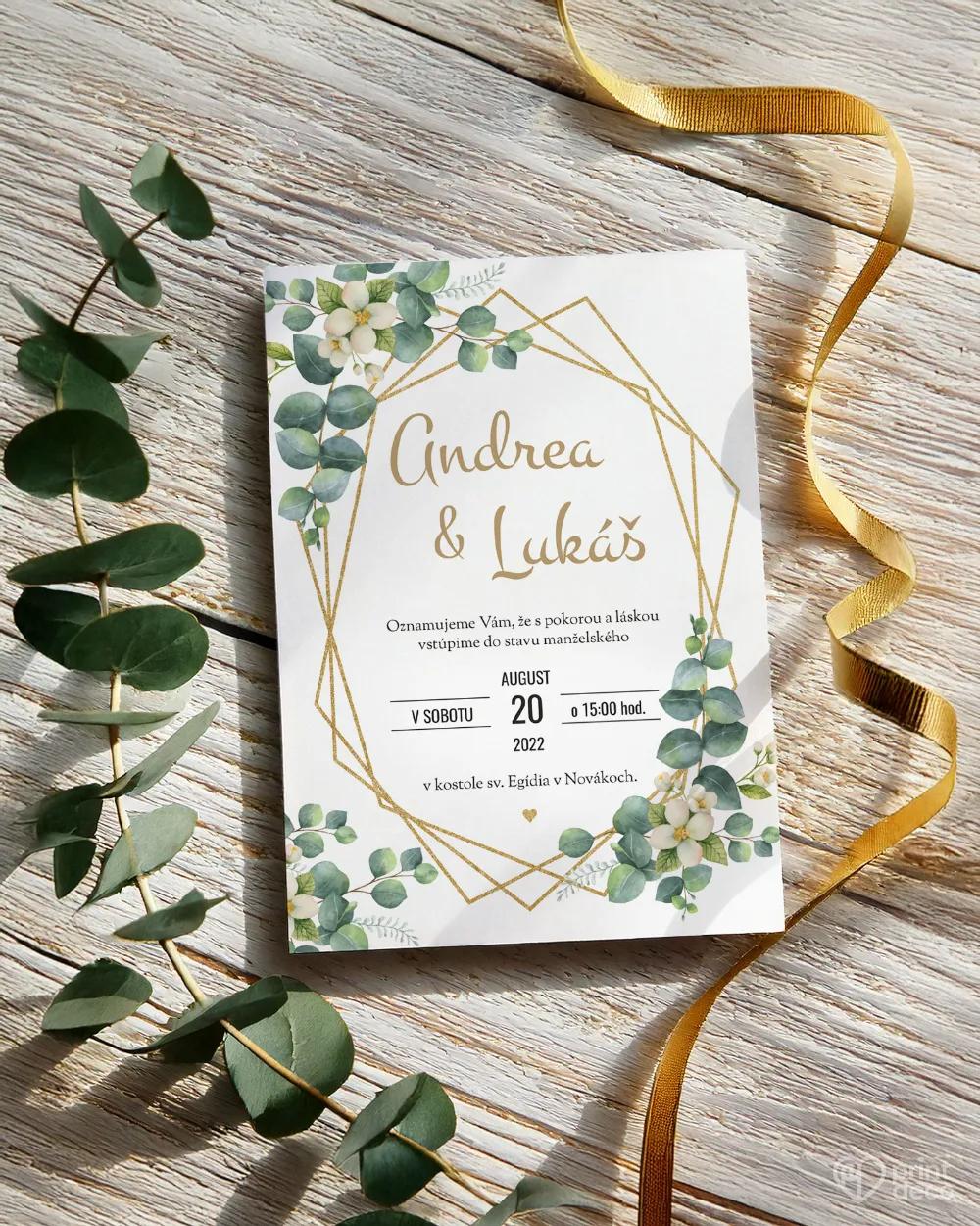 Svadobné oznámenia - Greenery III. 1/2