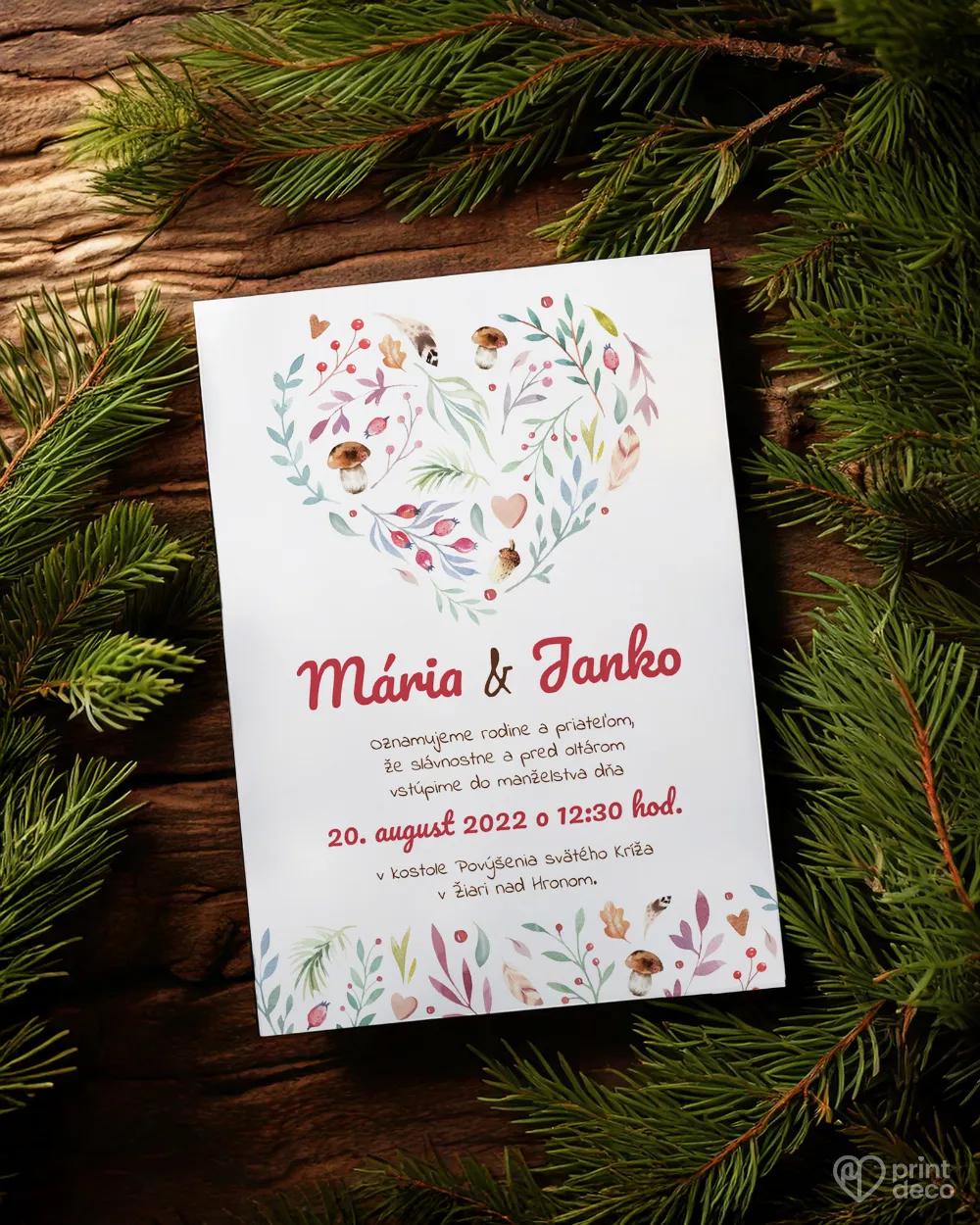 Svadobné oznámenia - Lesné plody II. 1/2