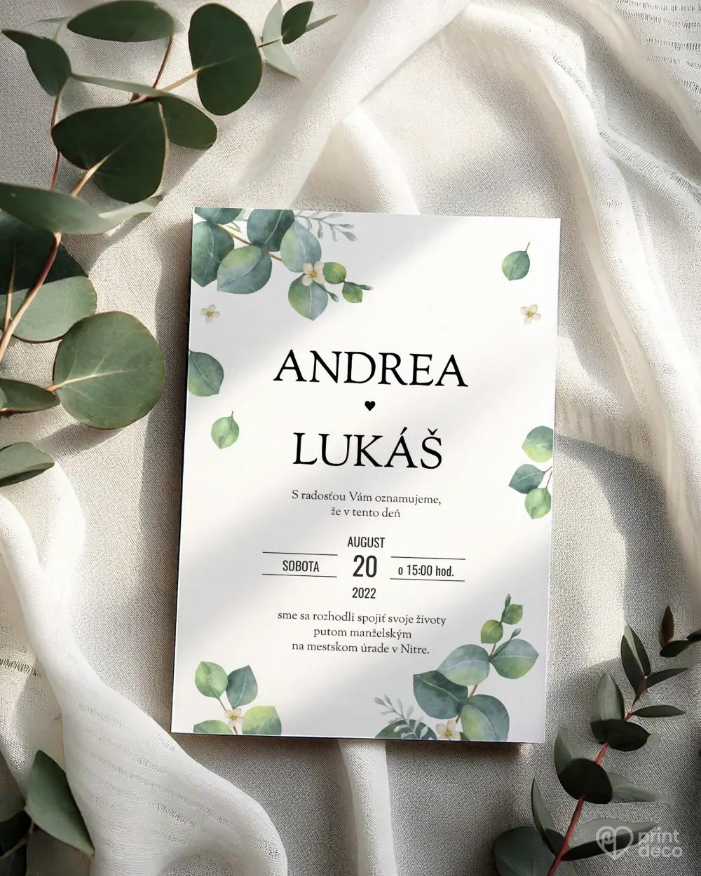 Svadobné oznámenia - Greenery IV. 1/2