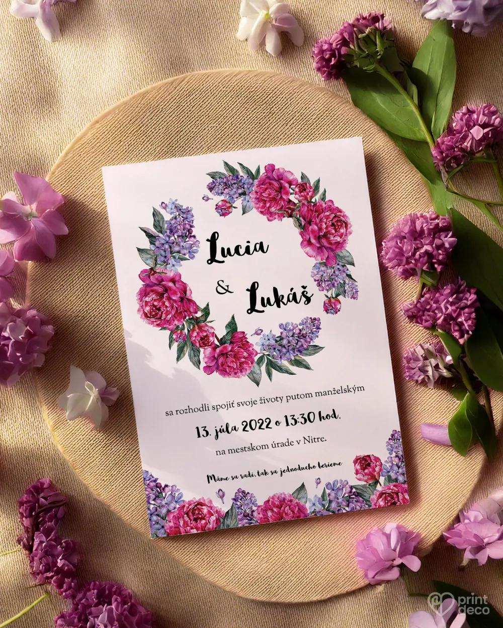 Svadobné oznámenia - Pivonky s orgovánom II. 1/2