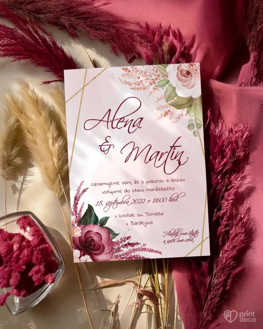 Svadobné oznámenia - Botanic II. 1/2