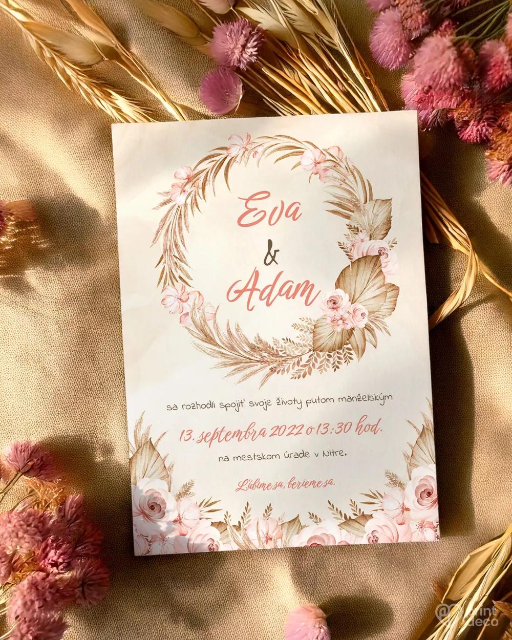 Svadobné oznámenia - Sušené kvety I. 1/2