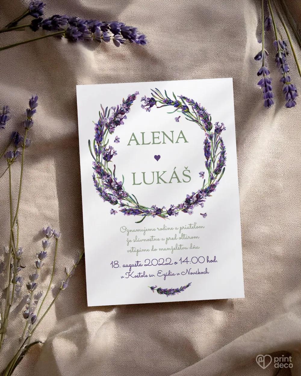 Svadobné oznámenia - Levanduľa II. 1/2
