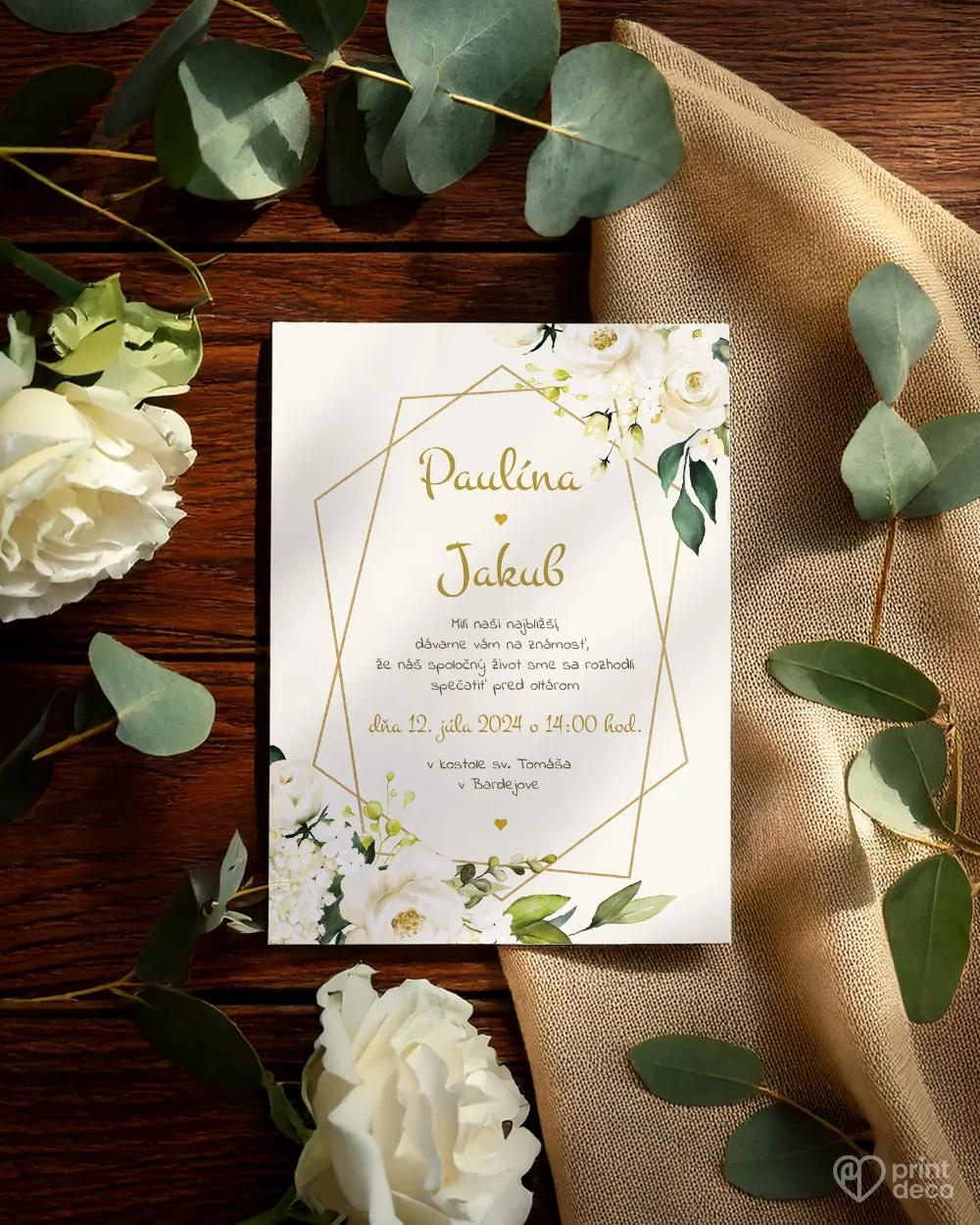 Svadobné oznámenia - Biele ruže III. 2/4