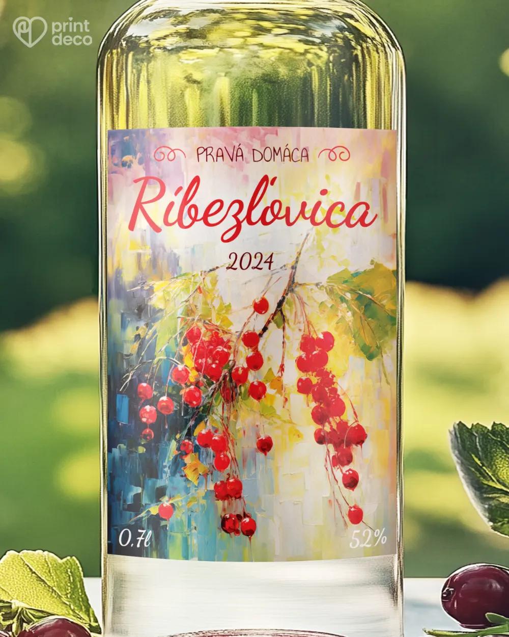 Etikety na pálenku Ríbezľovica 01 červená