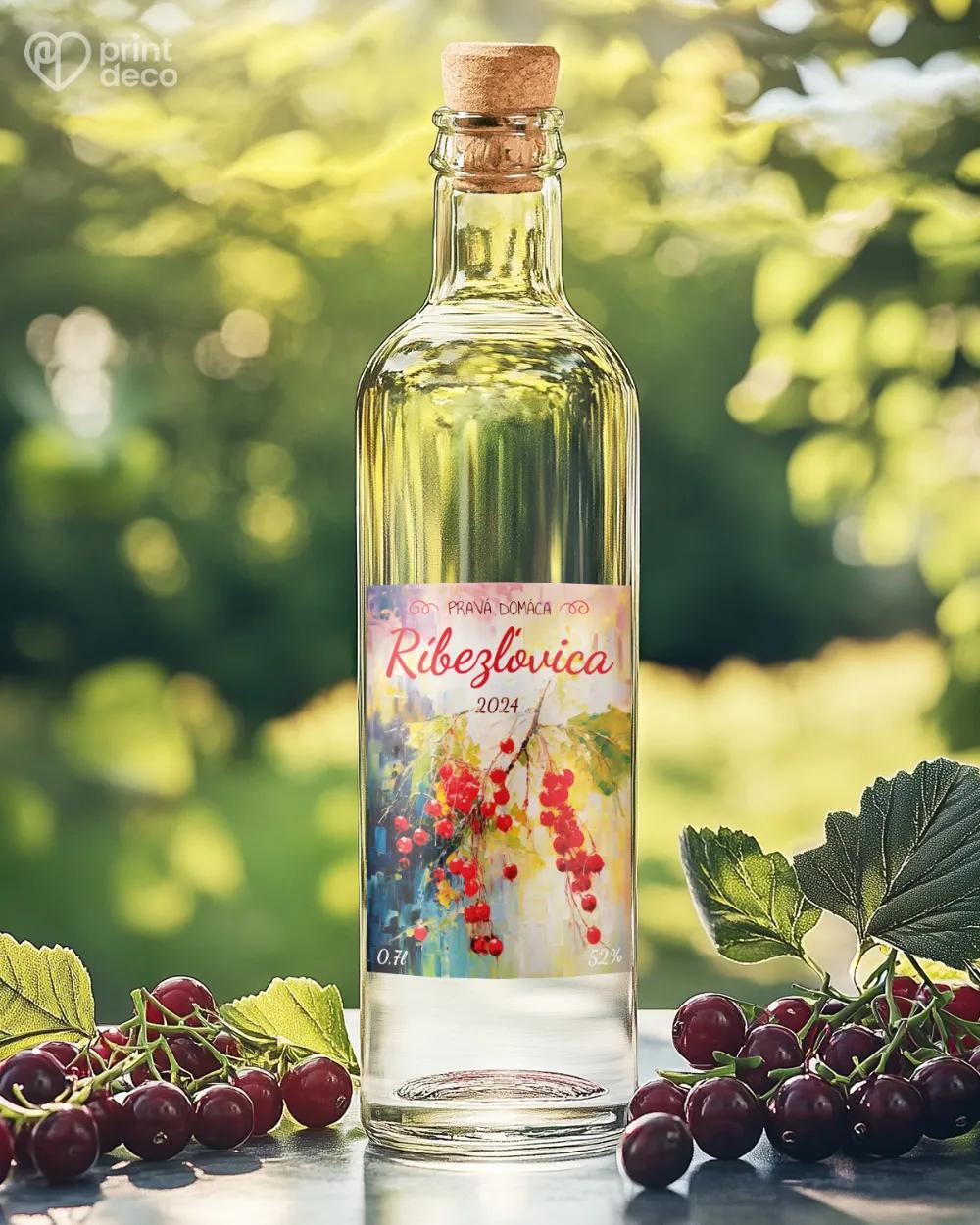 Etikety na pálenku Ríbezľovica 01 červená 1/2
