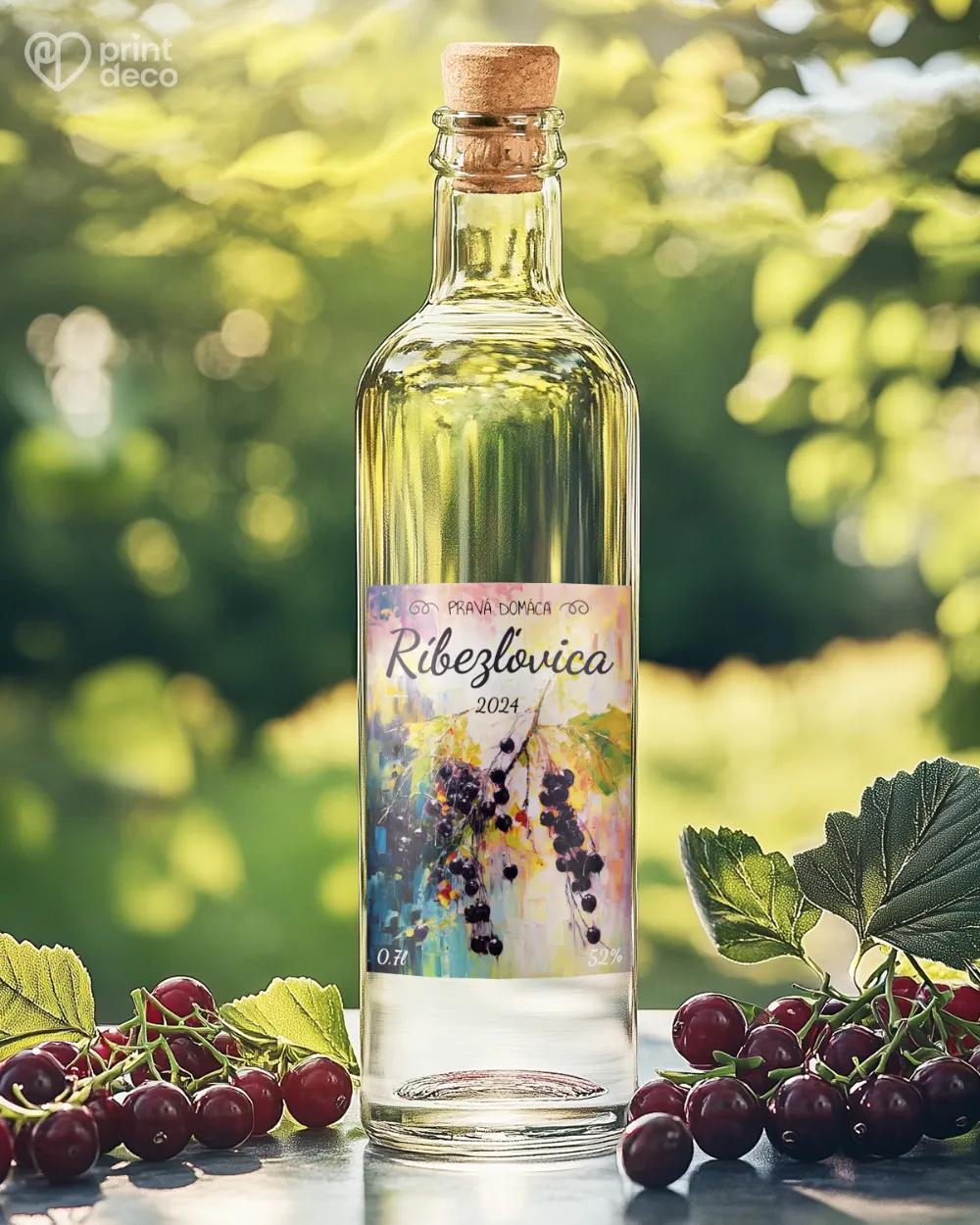 Etikety na pálenku Ríbezľovica 01 čierna 1/2