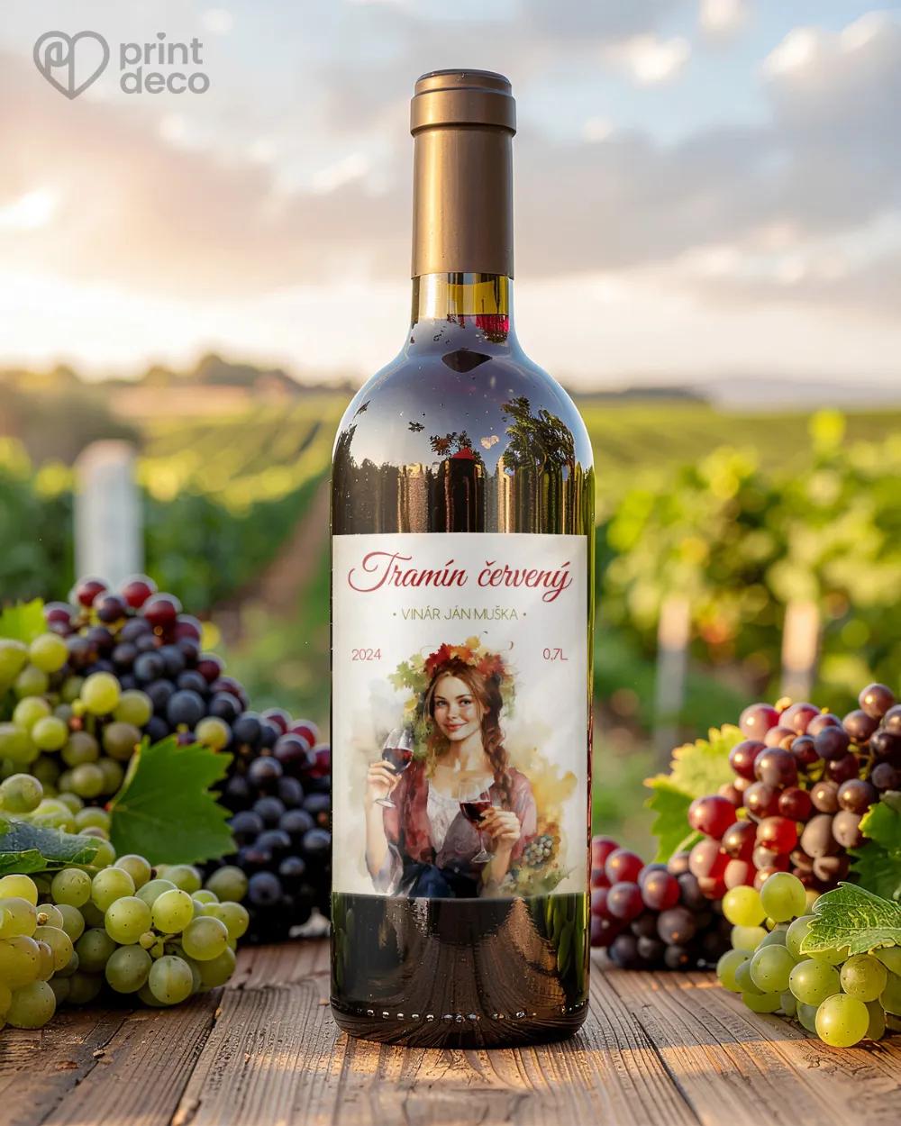 Etikety na víno - motív 49 červene víno 1/2