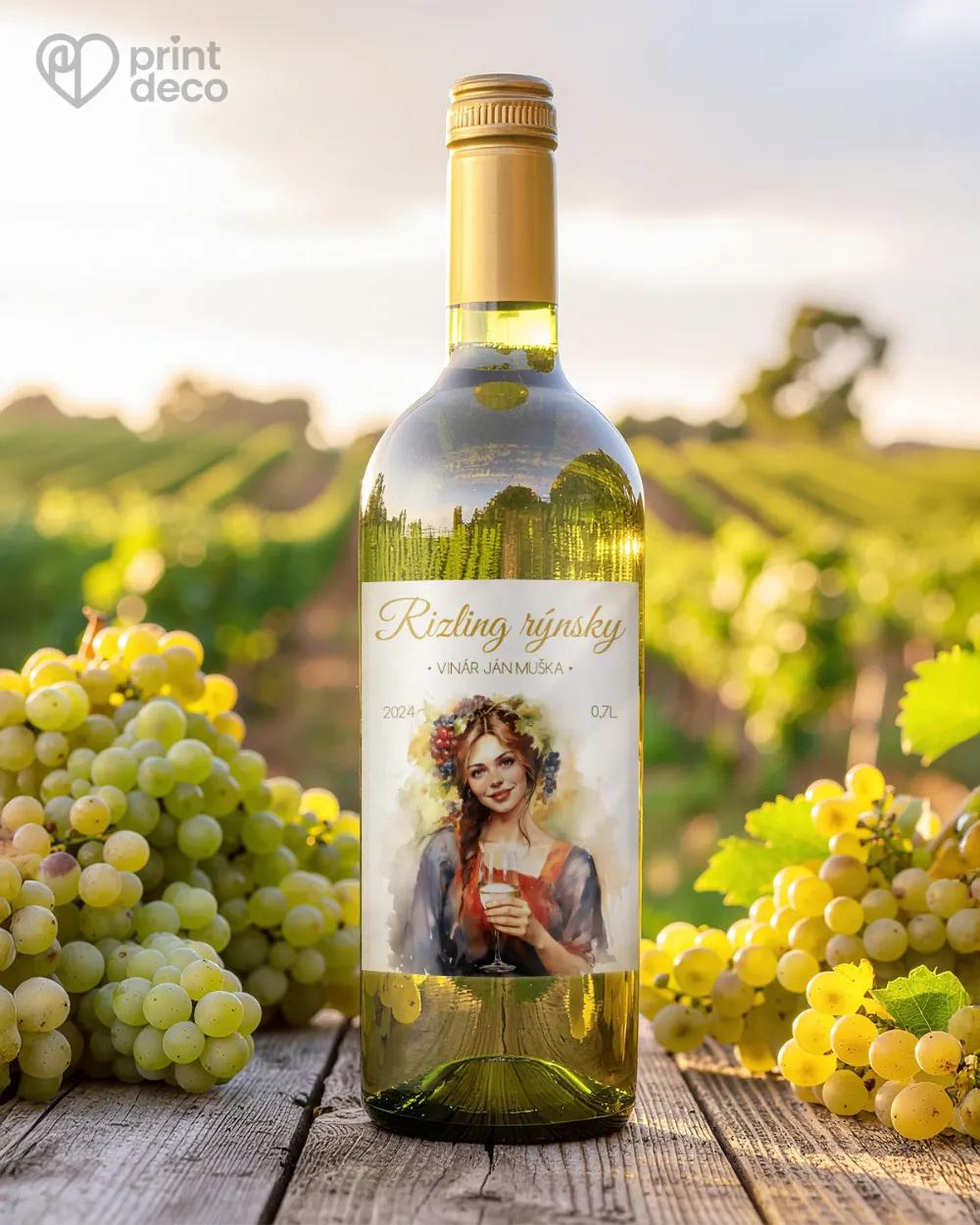 Etikety na víno - motív 50 biele víno 1/2