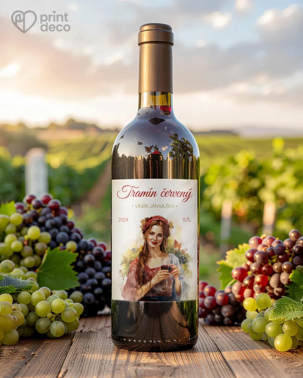 Etikety na víno - motív 51 červené 1/2