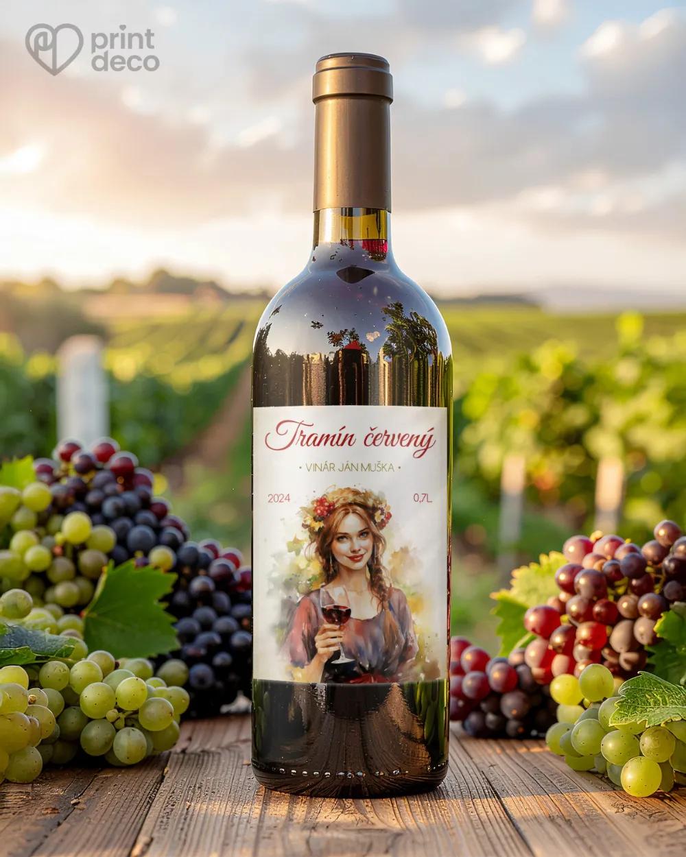 Etikety na víno - motív 52 červené 1/2