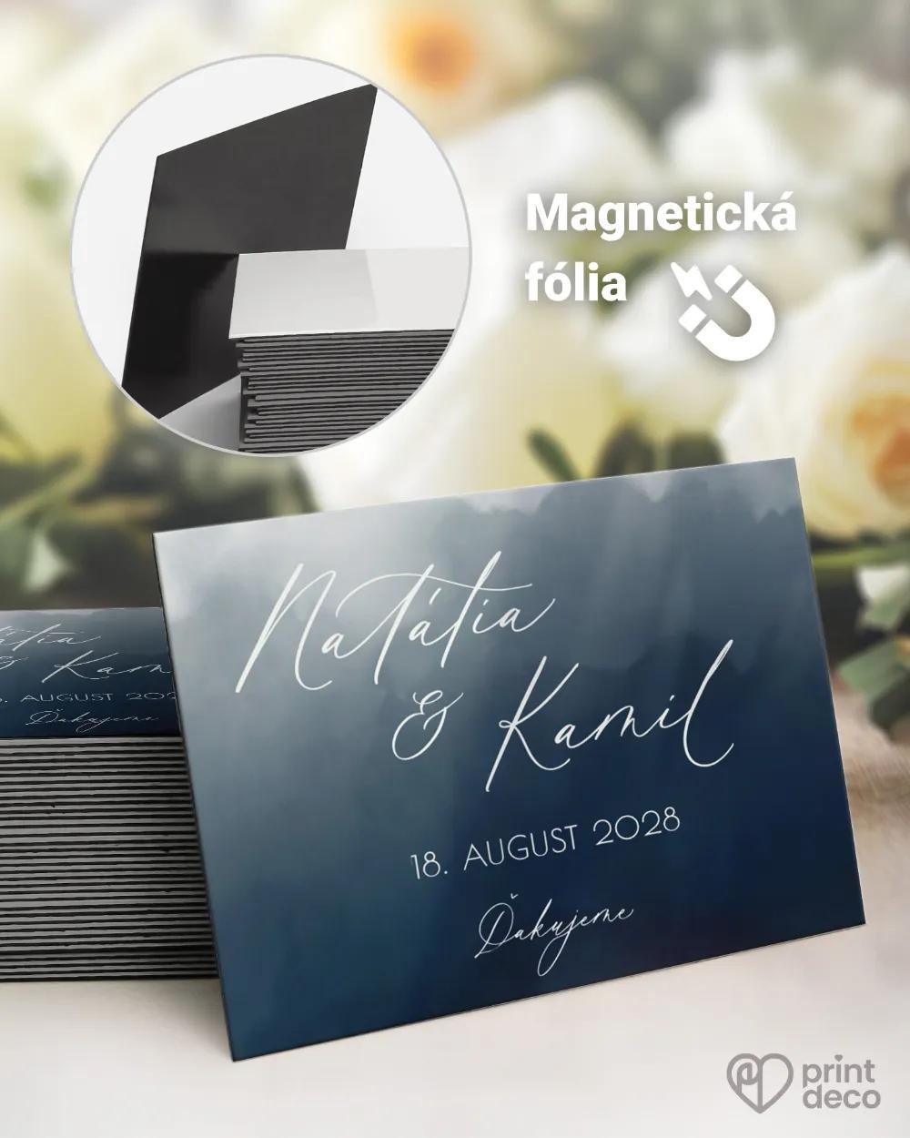 Svadobné magnetky - Akvarelová láska (modrá)