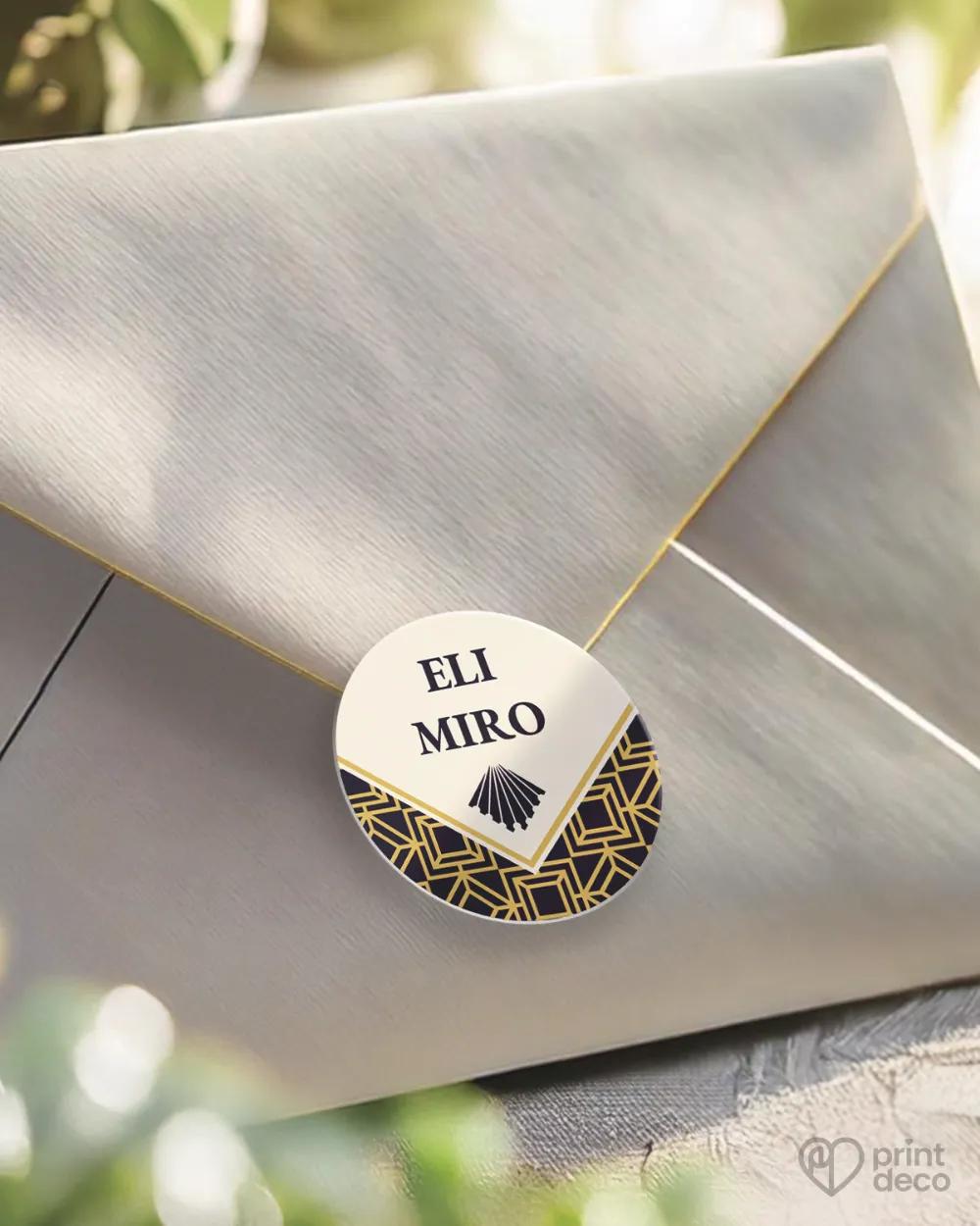 Mini nálepky na obálky / darčeky Art Deco 02