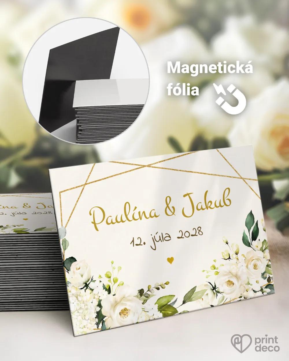 Svadobné magnetky - Biele ruže III.