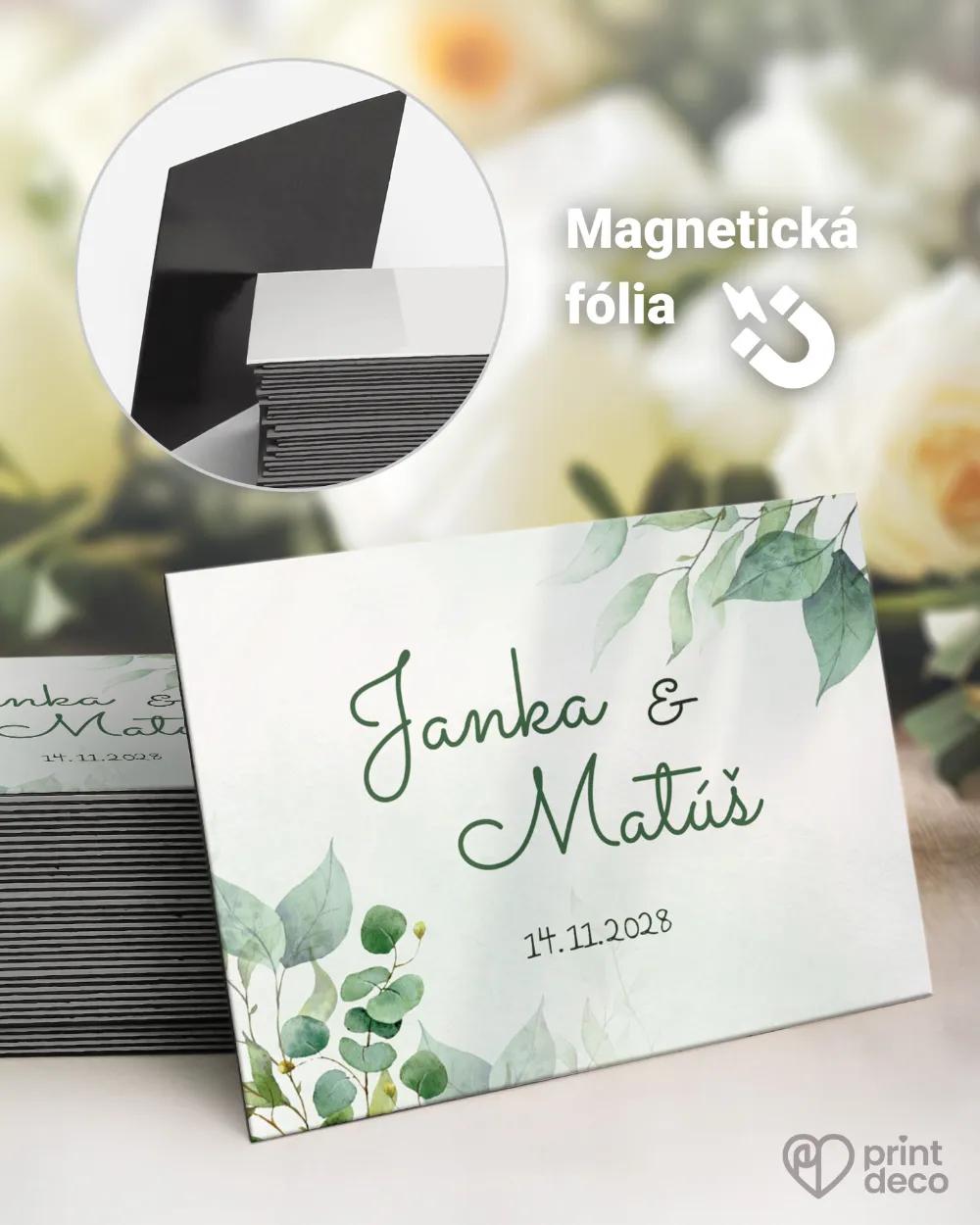 Svadobné magnetky - Greenery V.